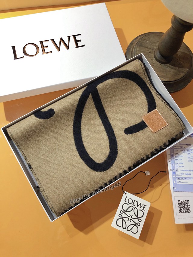 Loewe專櫃同步新款羅意威流蘇邊羊絨男女款雙面圍巾 mmyj1505